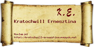 Kratochwill Ernesztina névjegykártya