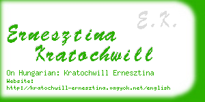 ernesztina kratochwill business card
